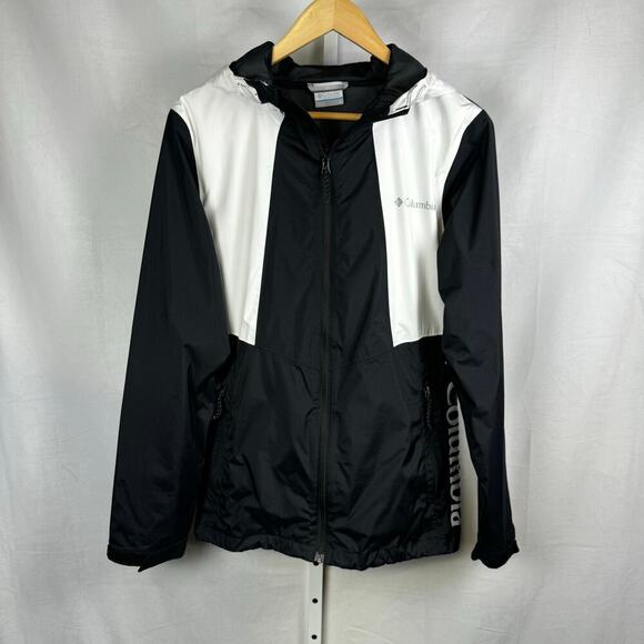 Columbia Other - Columbia Full Zip Long Sleeve Hooded Windbreaker Jacket Black White Men'…